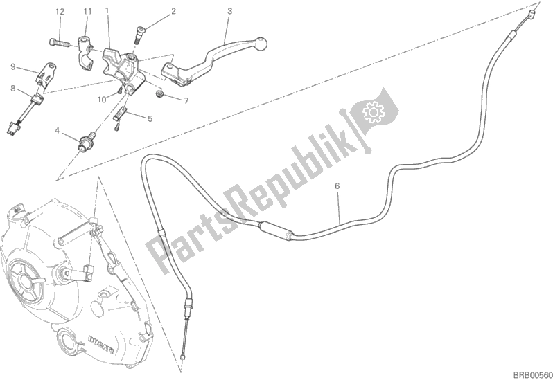 All parts for the Clutch Control of the Ducati Scrambler Classic Brasil 803 2018